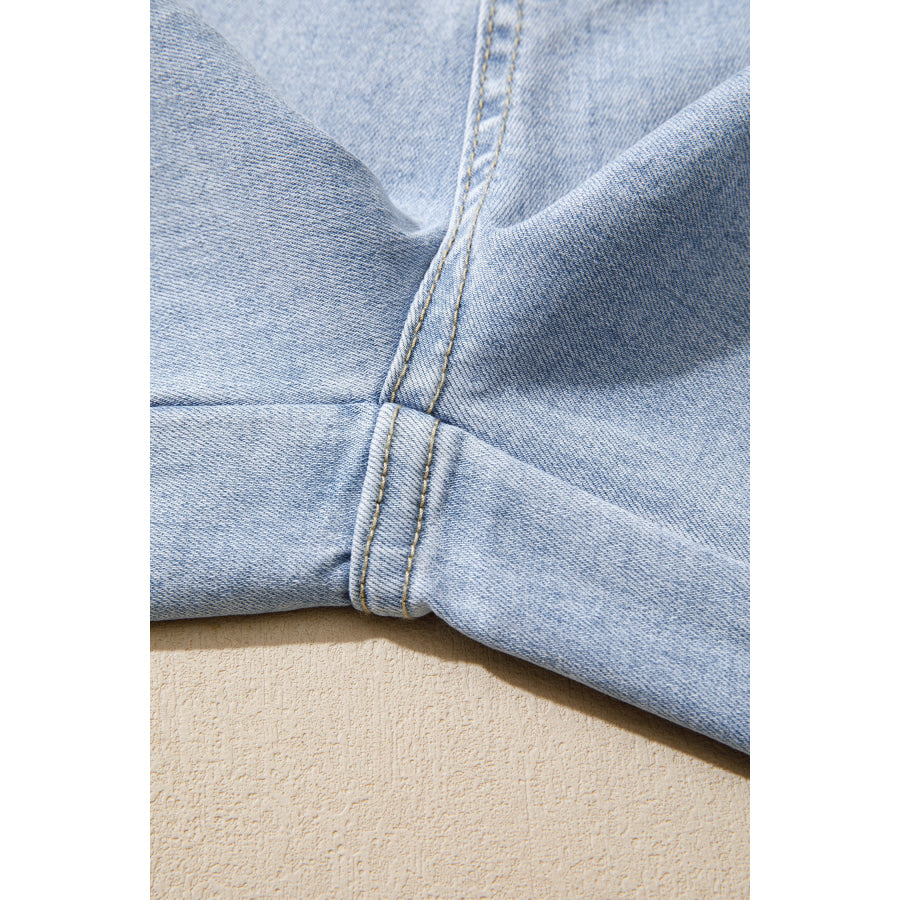 Beau Blue Lace Trim Casual Full-Length Regular Fit Jeans Bottoms/Jeans