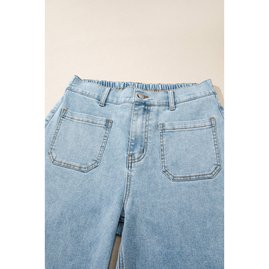 Beau Blue Solid Full-Length Regular Pocket Detail Wholesale Denim Jeans Bottoms/Jeans