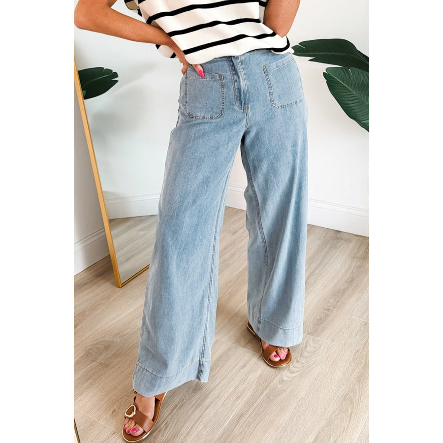 Beau Blue Solid Full-Length Regular Pocket Detail Wholesale Denim Jeans Bottoms/Jeans