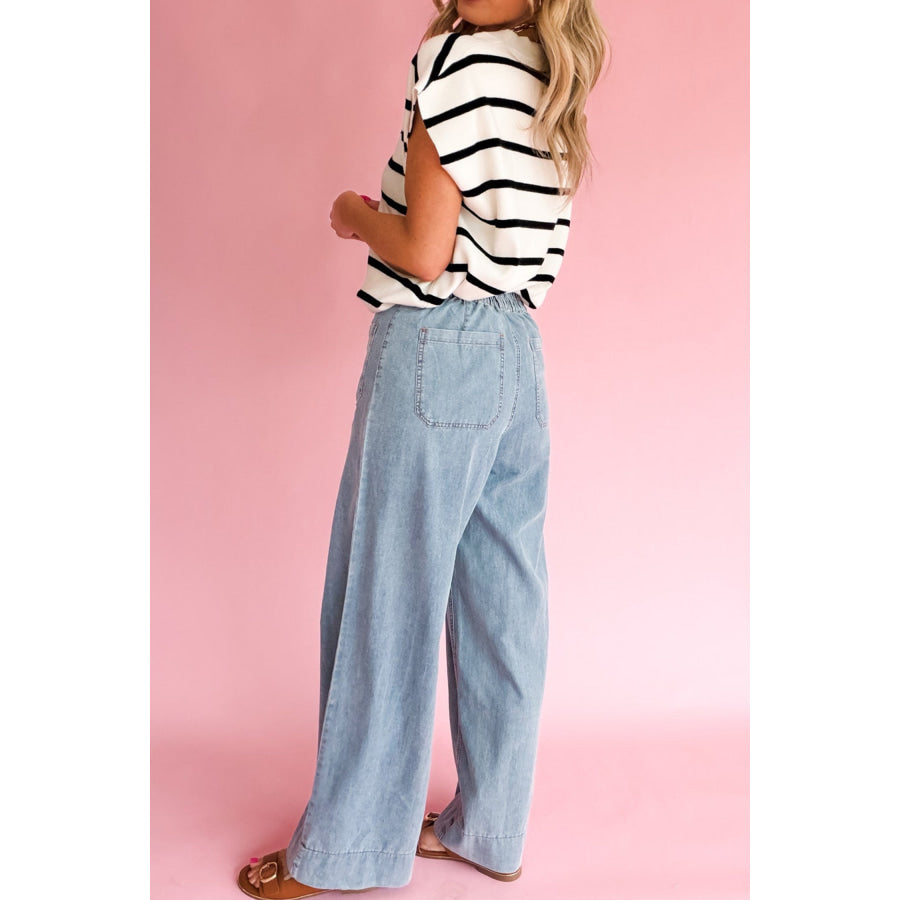 Beau Blue Solid Full-Length Regular Pocket Detail Wholesale Denim Jeans Bottoms/Jeans
