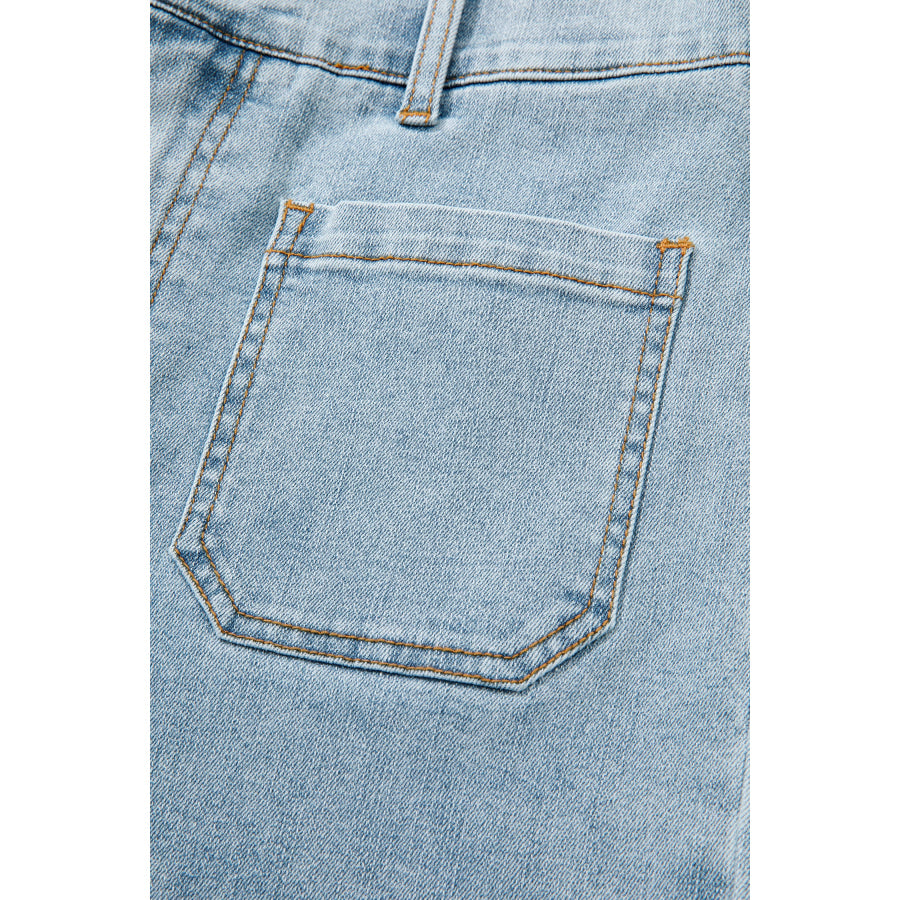 Beau Blue Solid Full-Length Regular Pocket Detail Wholesale Denim Jeans Bottoms/Jeans