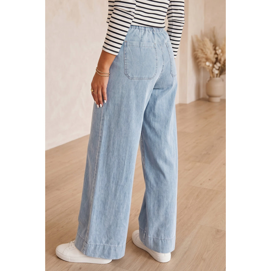Beau Blue Solid Full-Length Regular Pocket Detail Wholesale Denim Jeans Bottoms/Jeans