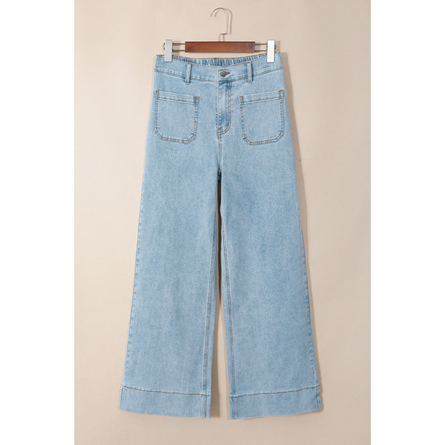 Beau Blue Solid Full-Length Regular Pocket Detail Wholesale Denim Jeans Bottoms/Jeans