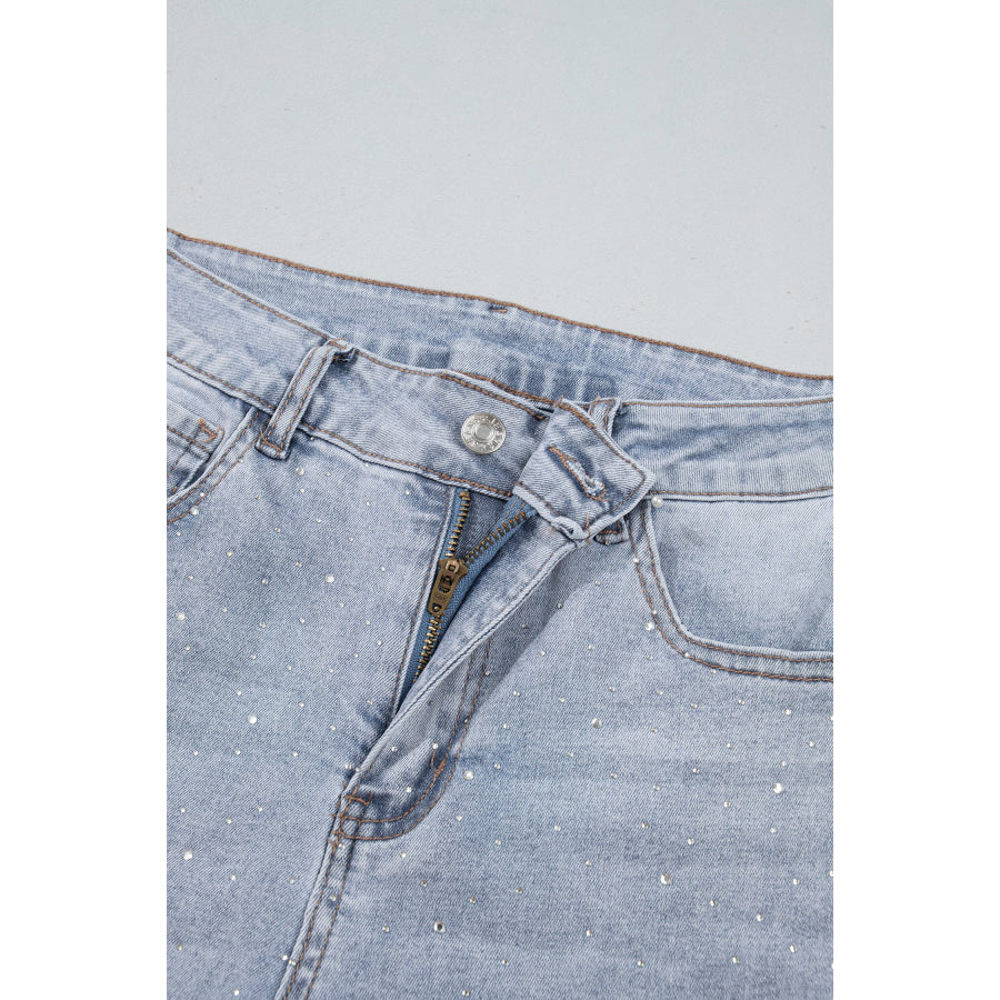 Beau Blue Sparkle Detail Western Casual Shift Jeans Bottoms/Jeans