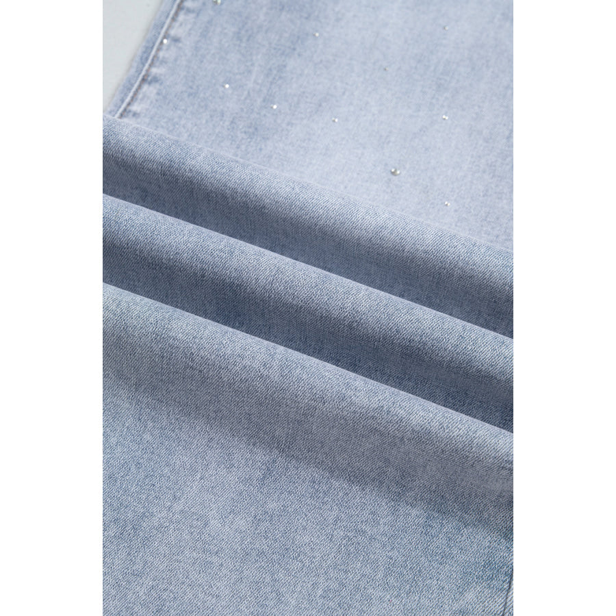 Beau Blue Sparkle Detail Western Casual Shift Jeans Bottoms/Jeans