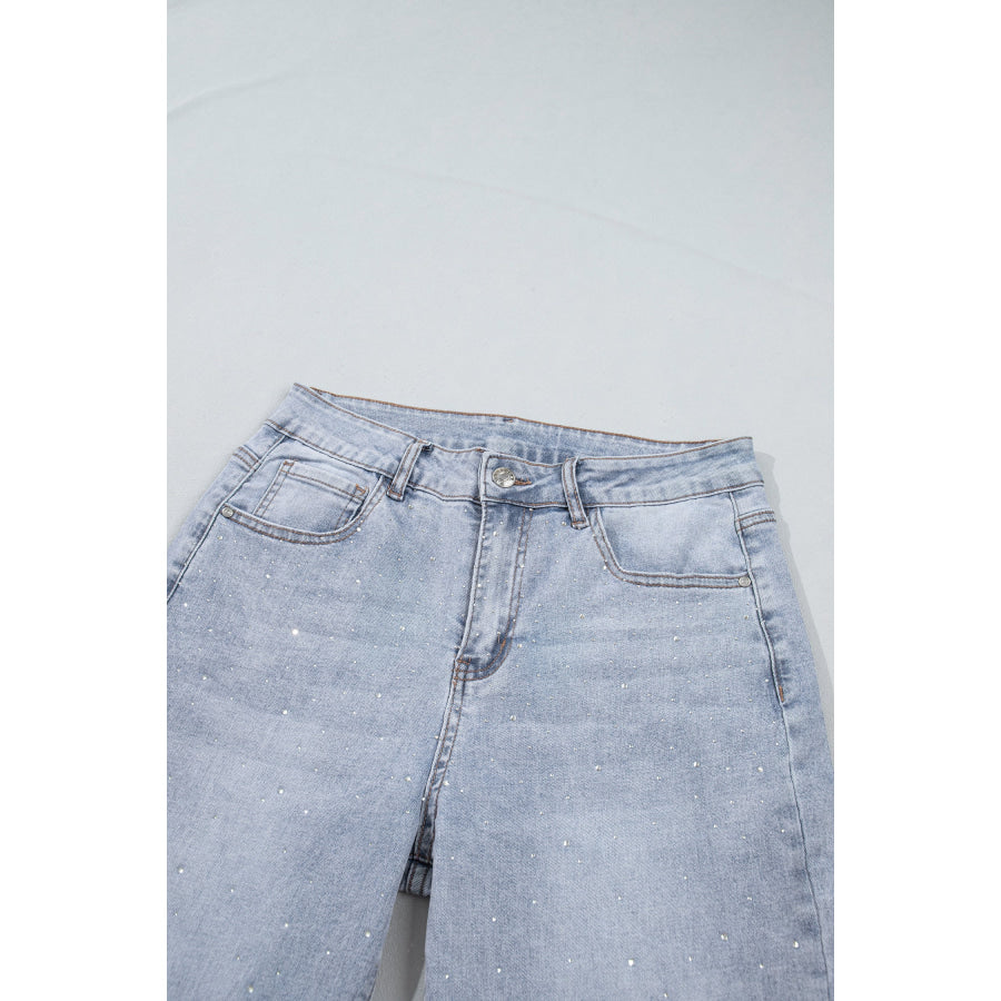 Beau Blue Sparkle Detail Western Casual Shift Jeans Bottoms/Jeans
