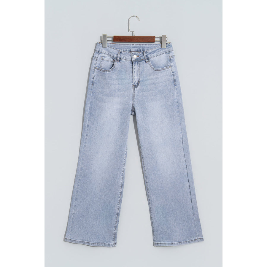 Beau Blue Sparkle Detail Western Casual Shift Jeans Bottoms/Jeans