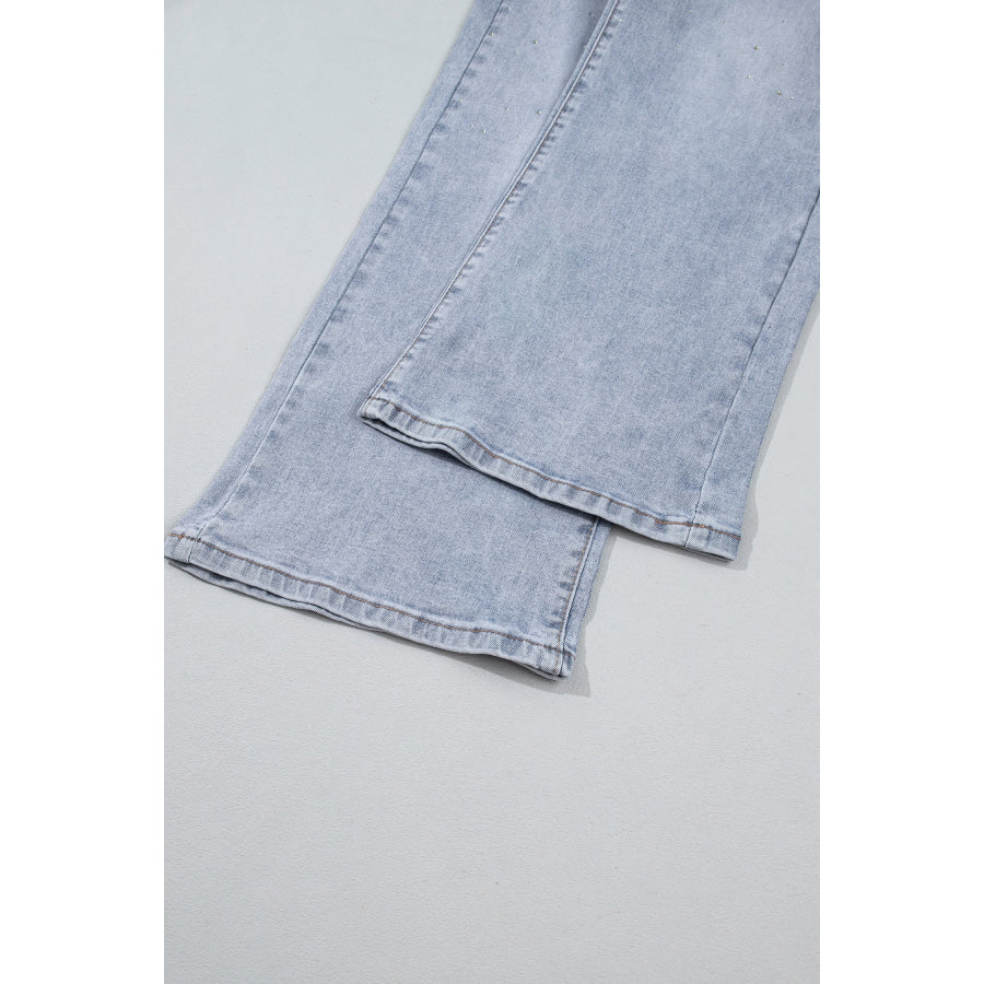 Beau Blue Sparkle Detail Western Casual Shift Jeans Bottoms/Jeans