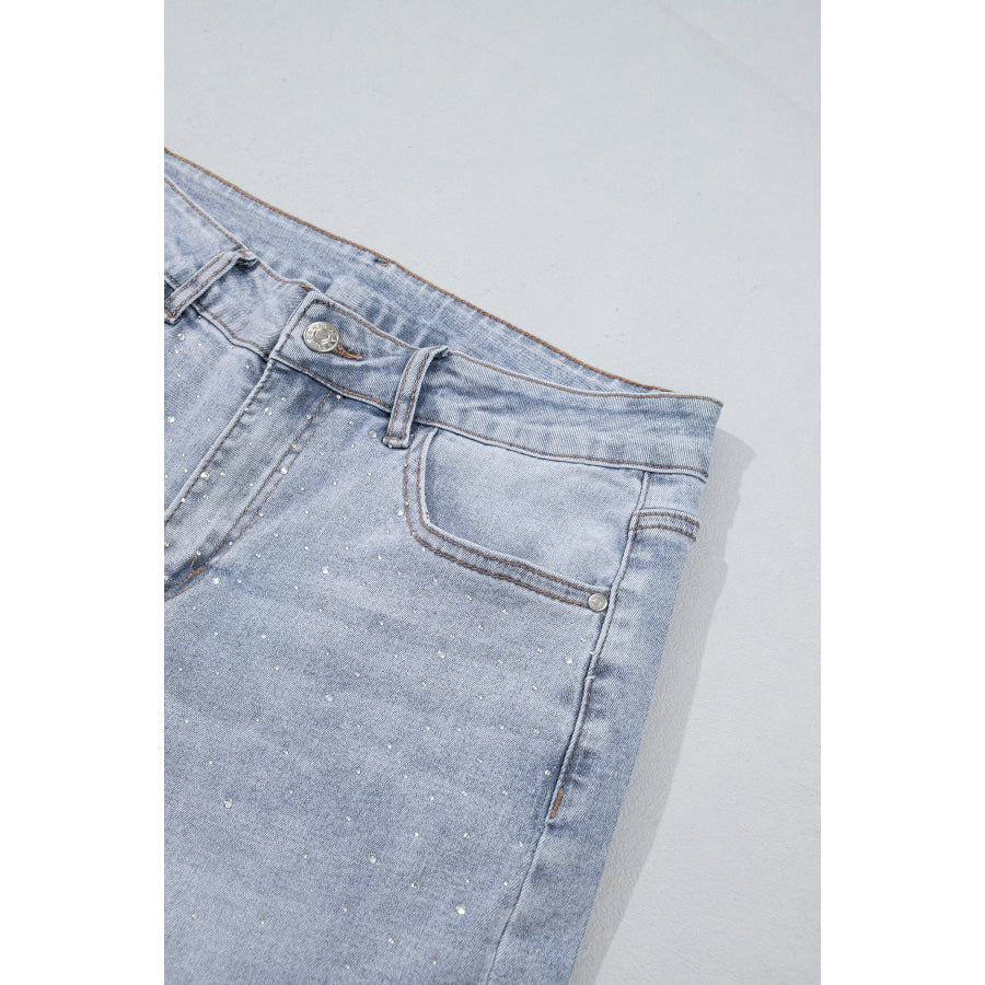 Beau Blue Sparkle Detail Western Casual Shift Jeans Bottoms/Jeans