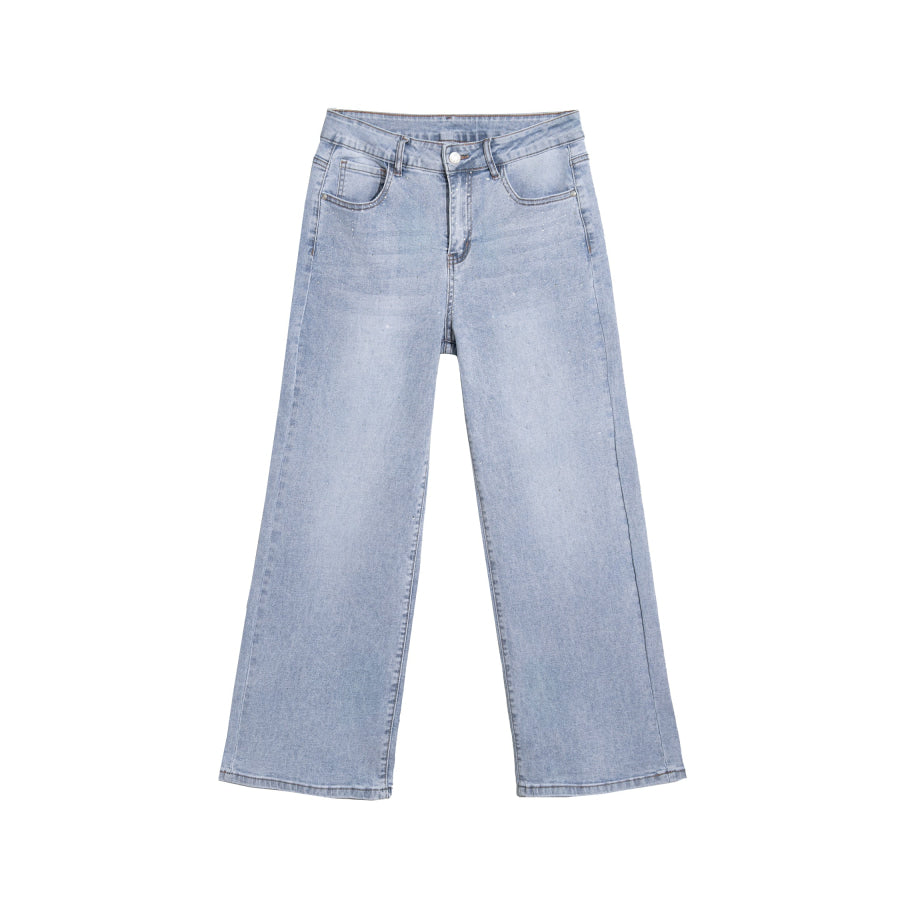 Beau Blue Sparkle Detail Western Casual Shift Jeans Bottoms/Jeans
