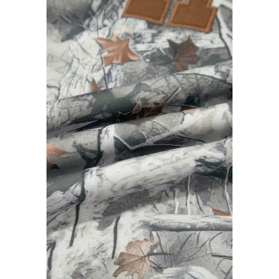 Beige Western Mallard Letter Print Baggy Pullover Sweatshirt Tops/Sweatshirts & Hoodies