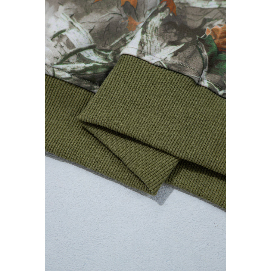 Beige Western Mallard Letter Print Baggy Pullover Sweatshirt Tops/Sweatshirts & Hoodies