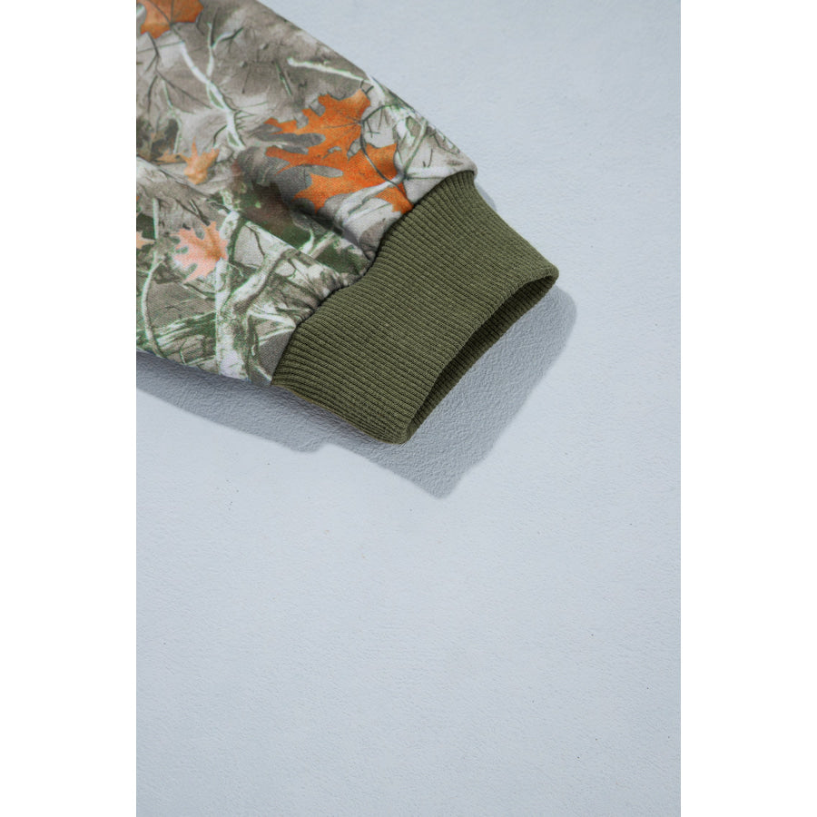 Beige Western Mallard Letter Print Baggy Pullover Sweatshirt Tops/Sweatshirts & Hoodies