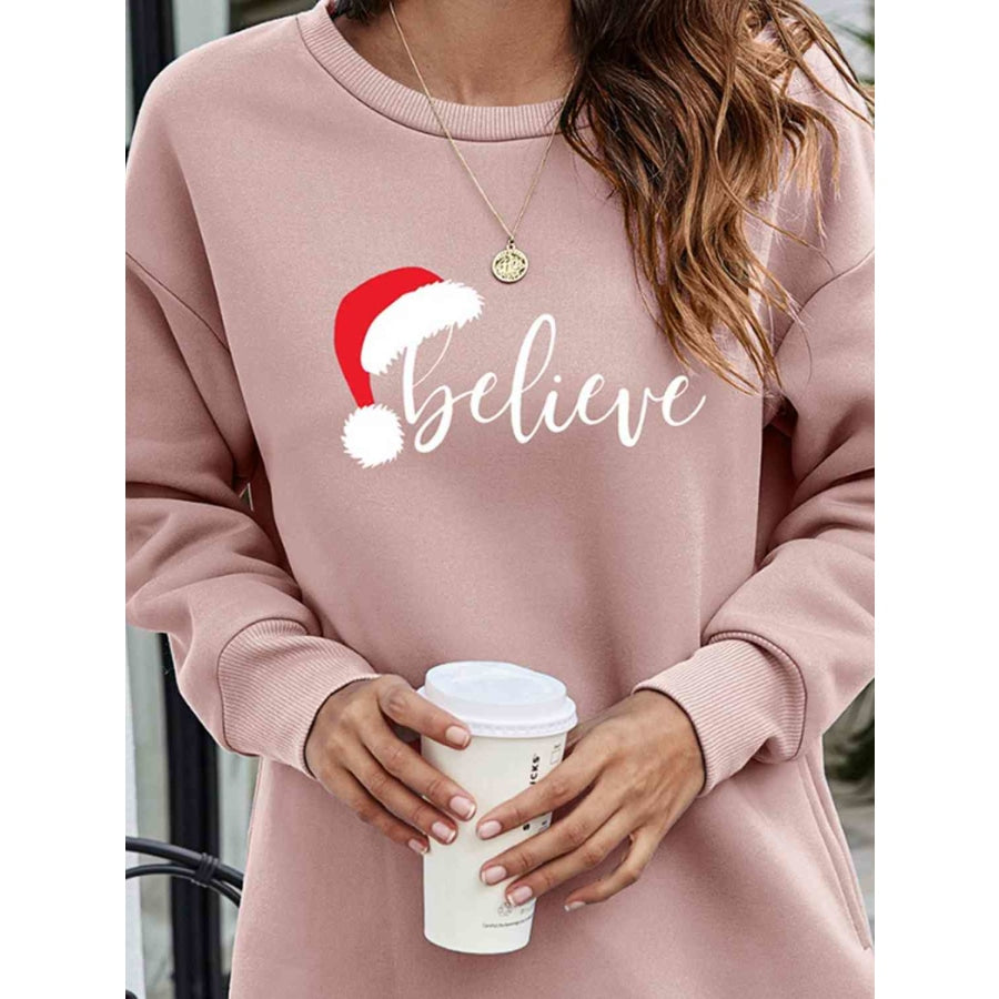 BELIEVE Graphic Tunic Sweatshirt