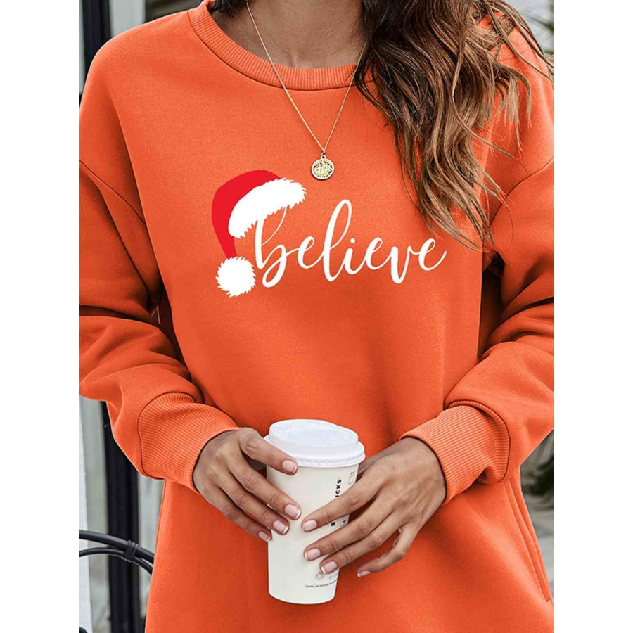 BELIEVE Graphic Tunic Sweatshirt