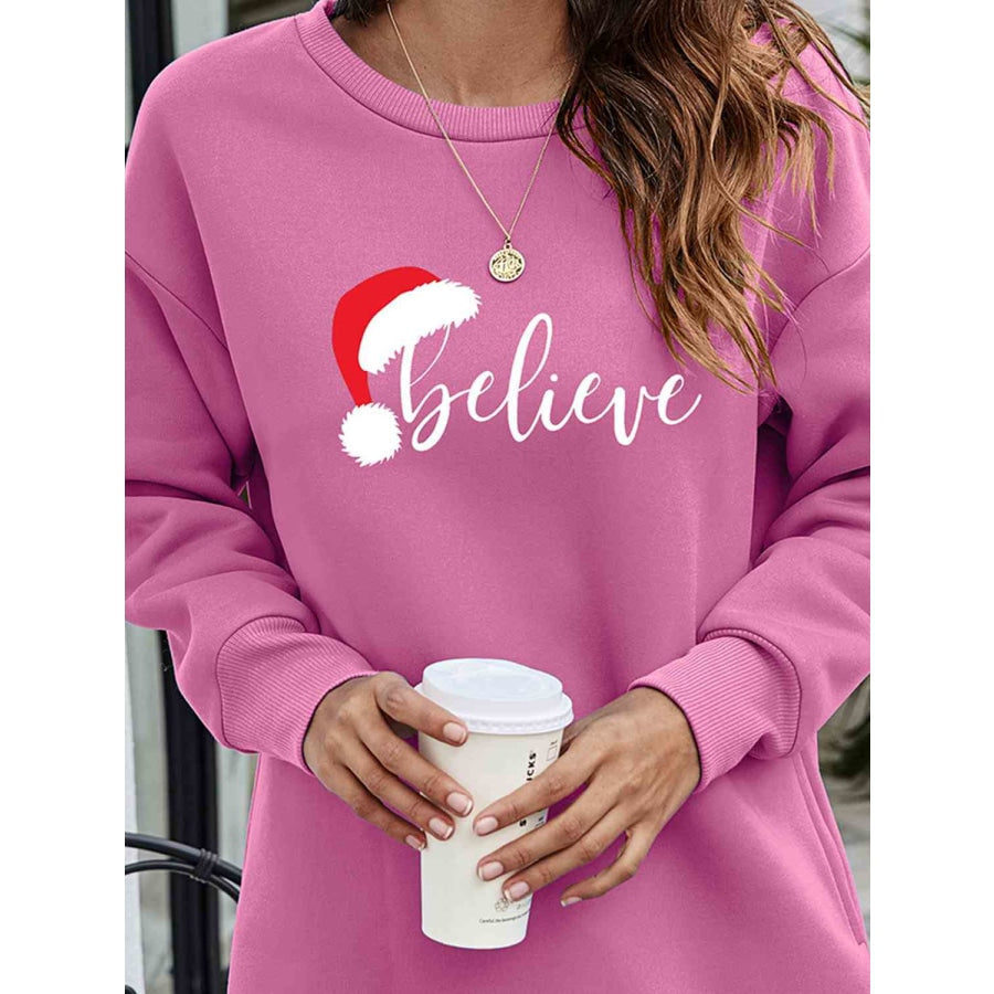 BELIEVE Graphic Tunic Sweatshirt