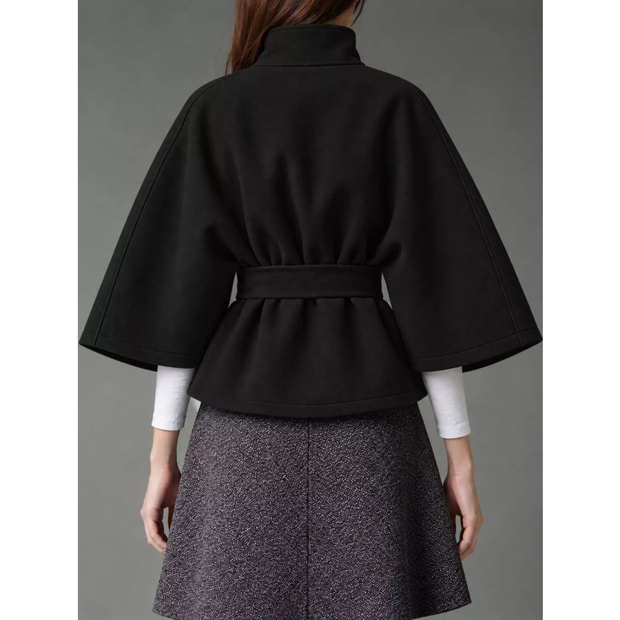 Belt Button Detail Outerwear Apparel and Accessories