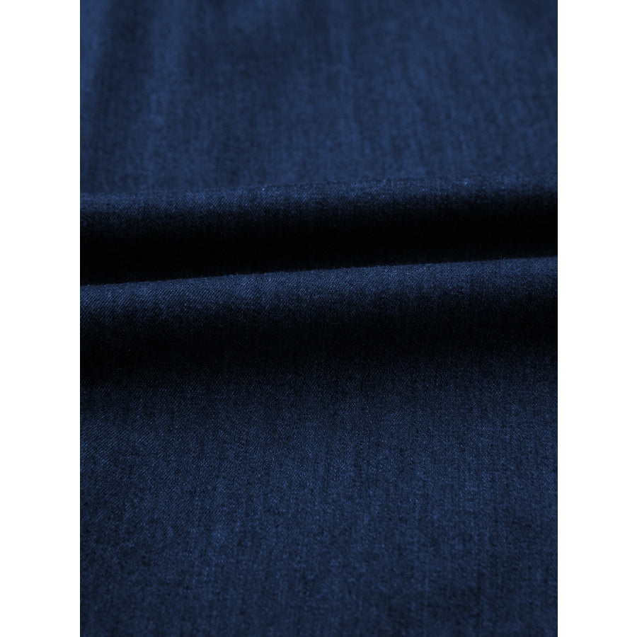 Belted Button-Down Midi Denim Dress Apparel and Accessories
