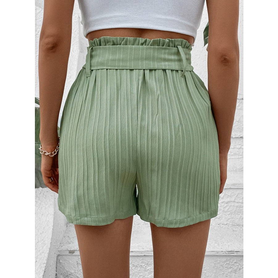Belted Shorts with Pockets Gum Leaf / S