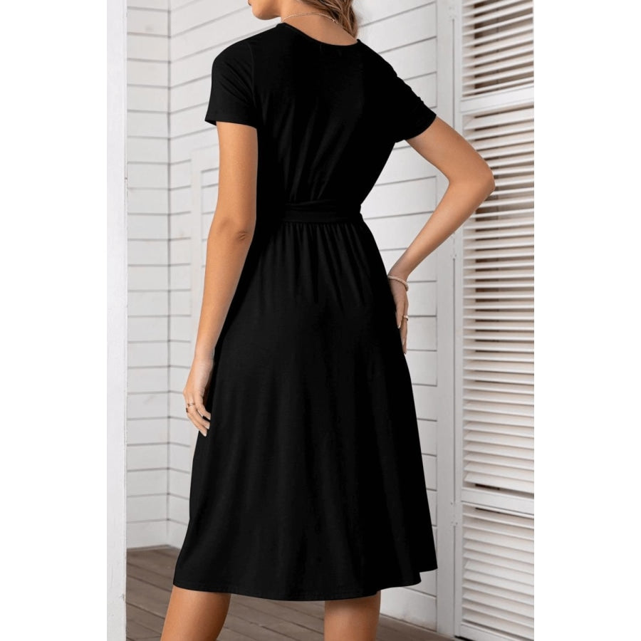 Belted Tee Dress With Pockets