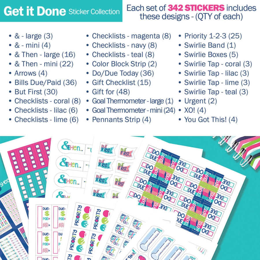 Best Planner Stickers | Family Work To-Dos Events Goals | 8 Styles Planner Stickers