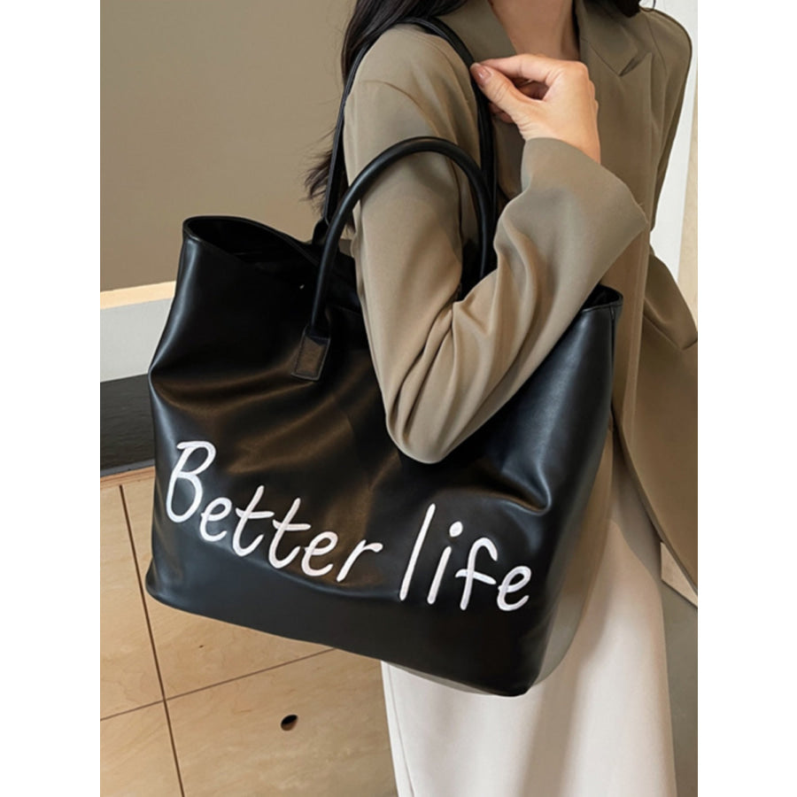 BETTER LIFE PU Leather Tote Bag Apparel and Accessories