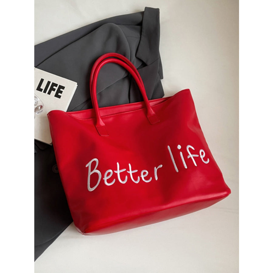 BETTER LIFE PU Leather Tote Bag Apparel and Accessories