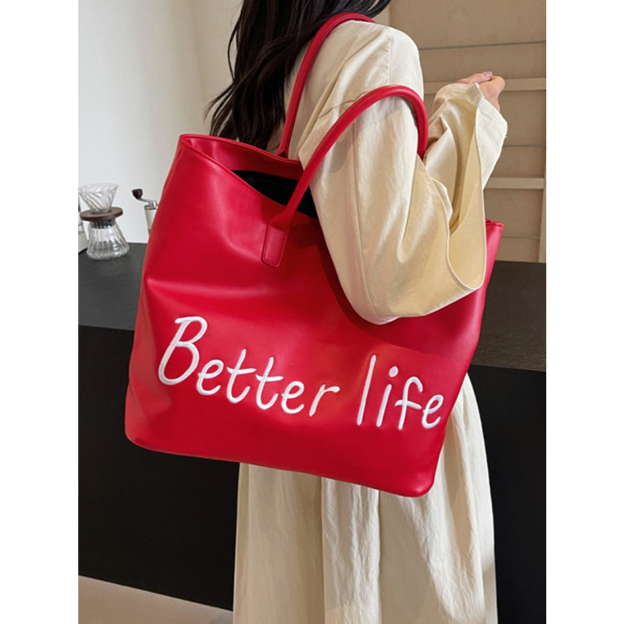 BETTER LIFE PU Leather Tote Bag Apparel and Accessories