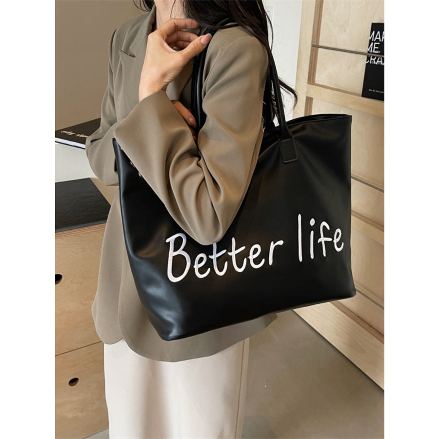 BETTER LIFE PU Leather Tote Bag Apparel and Accessories