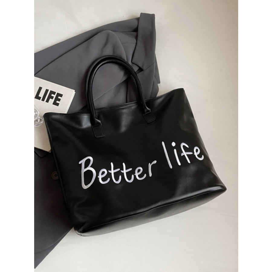 BETTER LIFE PU Leather Tote Bag Apparel and Accessories