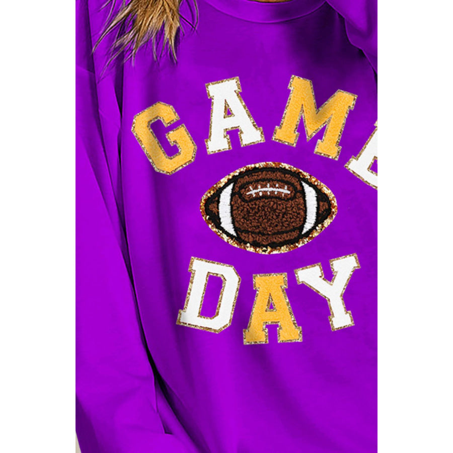 BiBi Game Day Letter Patches Sweatshirt Apparel and Accessories