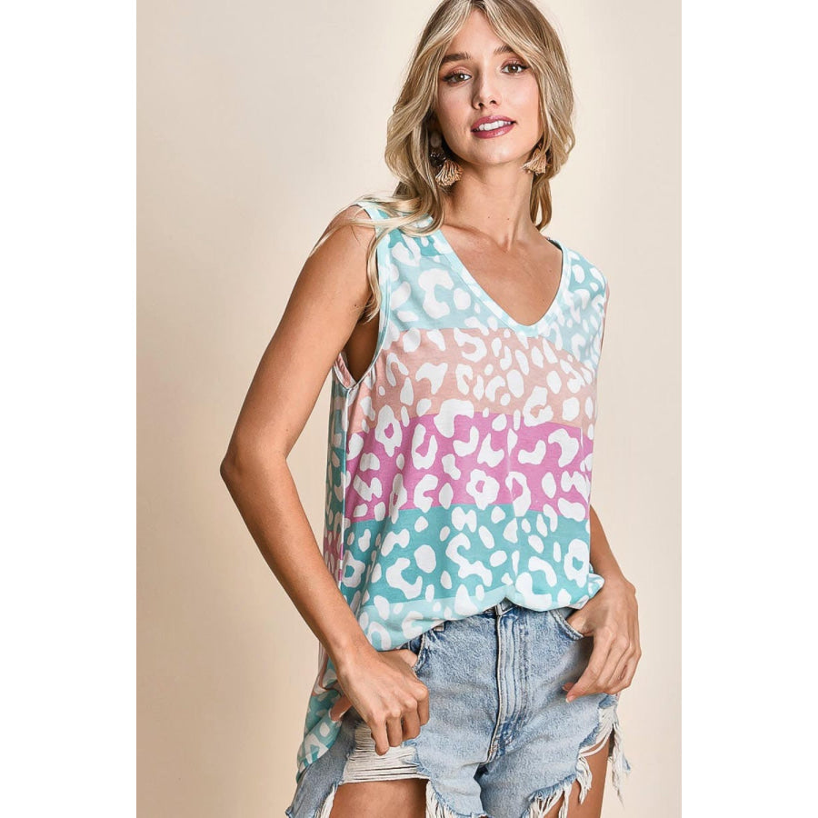 BiBi Leopard V-Neck Tank Apparel and Accessories