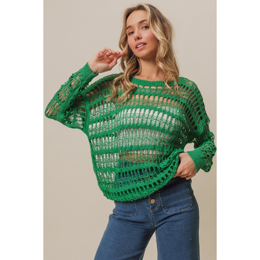 BiBi Long Sleeve Knit Cover Up Apparel and Accessories