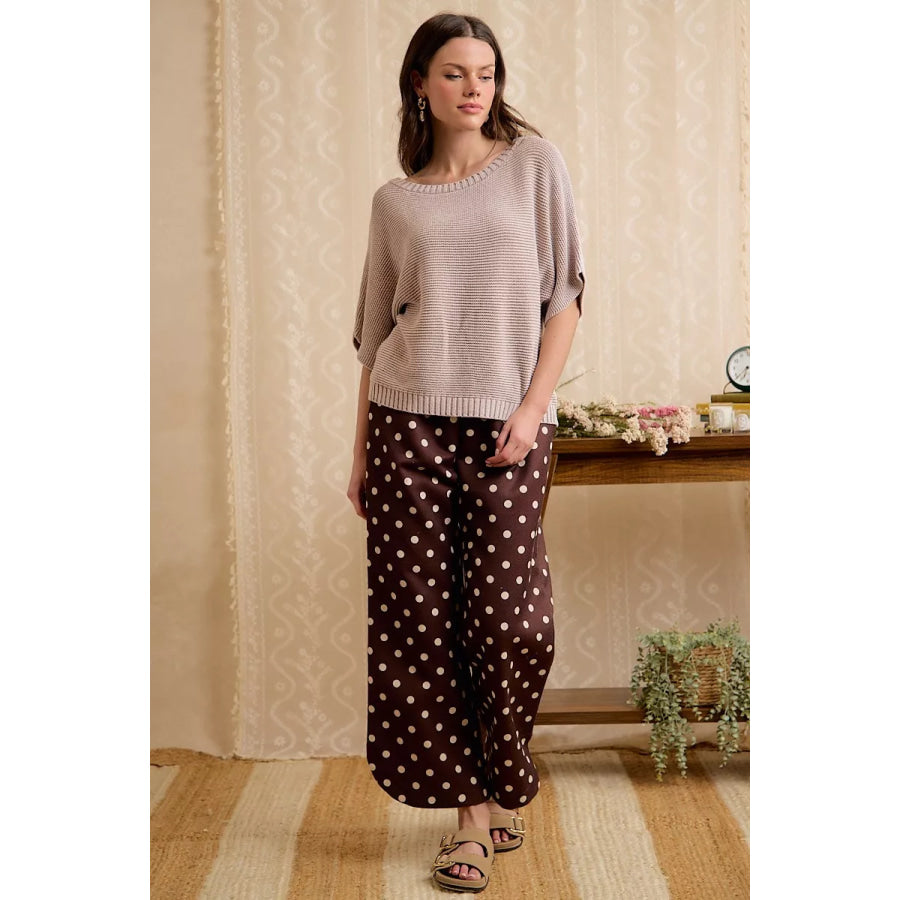 BiBi Short Dolman Sleeves Washed Knit Top Apparel and Accessories