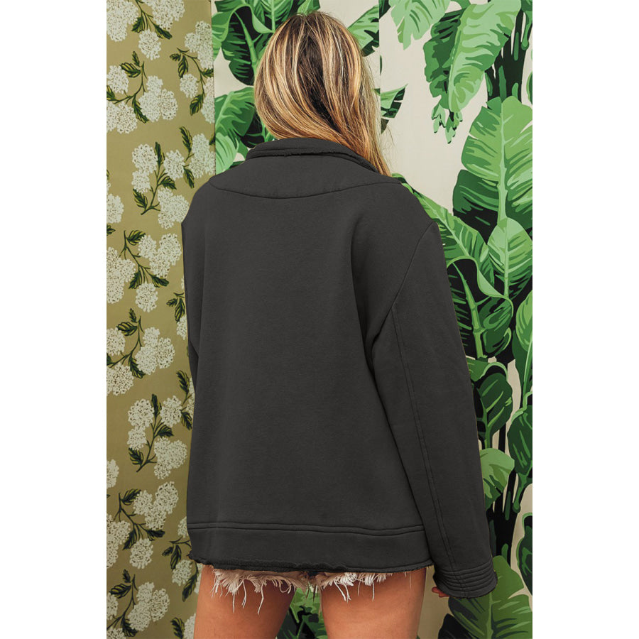 BiBi Single-Breasted Washed Fleece Jacket Apparel and Accessories