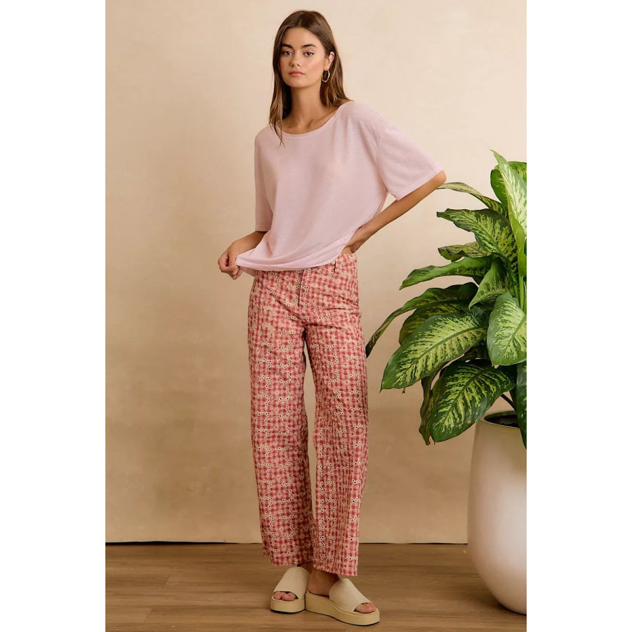 BiBi Solid Jersey Relaxed Fit Short Sleeves Pocket Top Apparel and Accessories