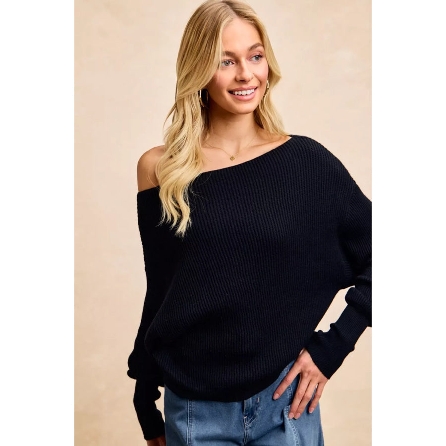 BiBi Waffle Knit Off Shoulder Top Apparel and Accessories