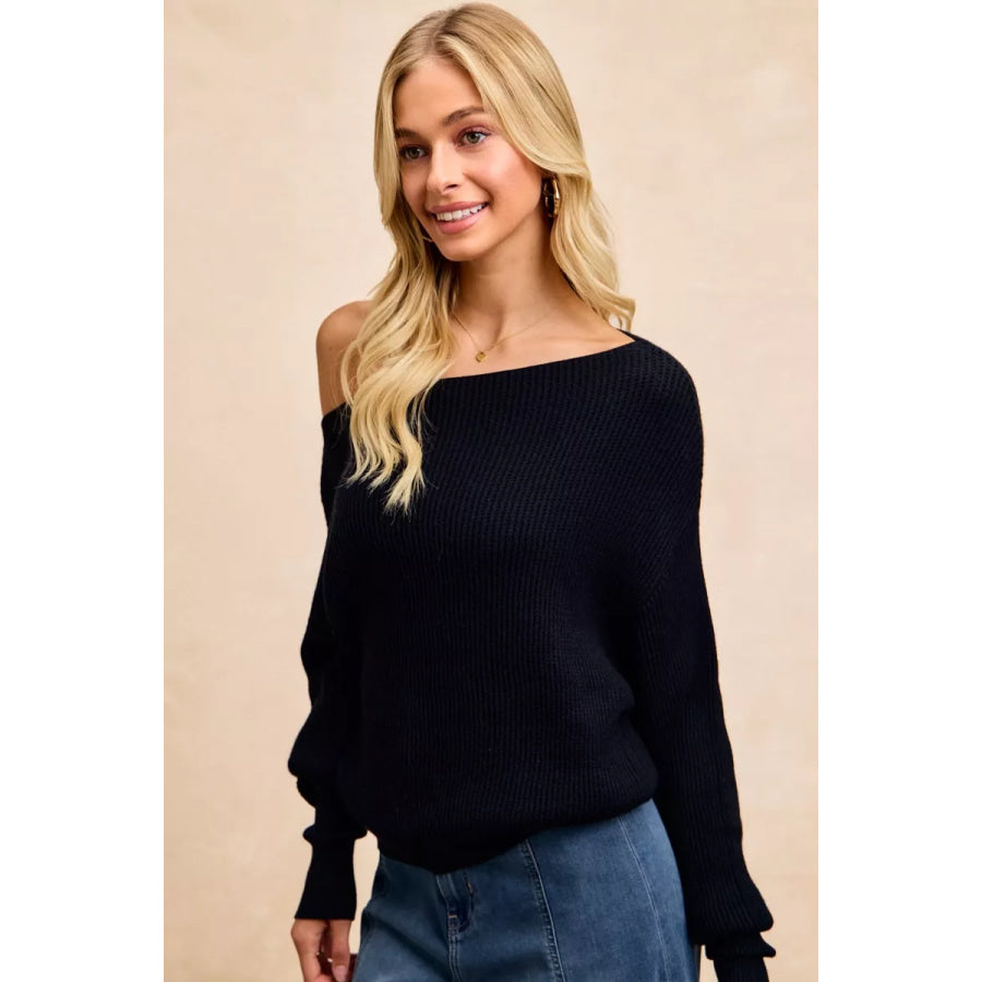 BiBi Waffle Knit Off Shoulder Top Apparel and Accessories