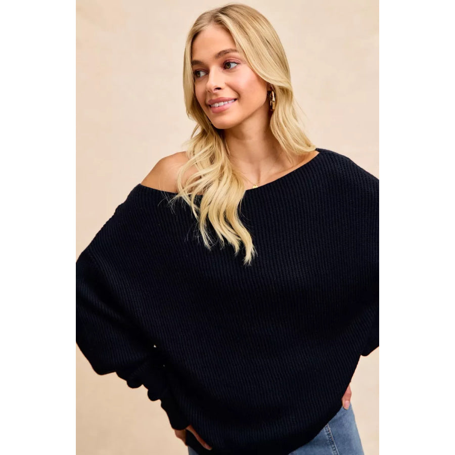 BiBi Waffle Knit Off Shoulder Top Apparel and Accessories