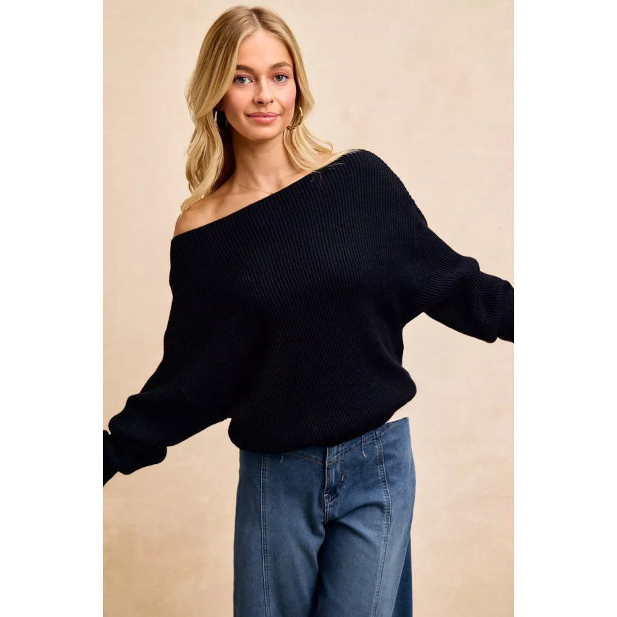 BiBi Waffle Knit Off Shoulder Top Apparel and Accessories