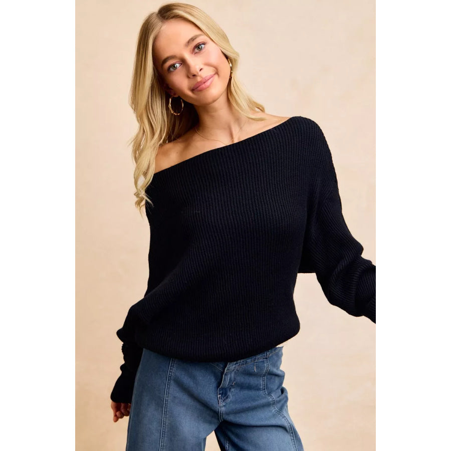 BiBi Waffle Knit Off Shoulder Top Apparel and Accessories