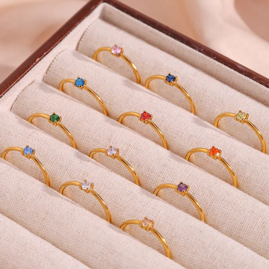 Birthstone Stacking Ring (Pre - Order) Rings