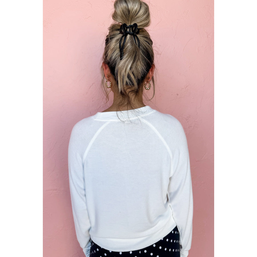 Black Cheers Graphic Raglan Long Sleeve Pullover and Polka Dot Pants 2pcs Loungewear & Sleepwear/Loungewear