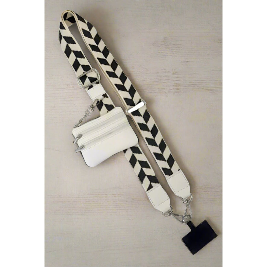 Black Chevron Phone Crossbody Strap WS 600 Accessories