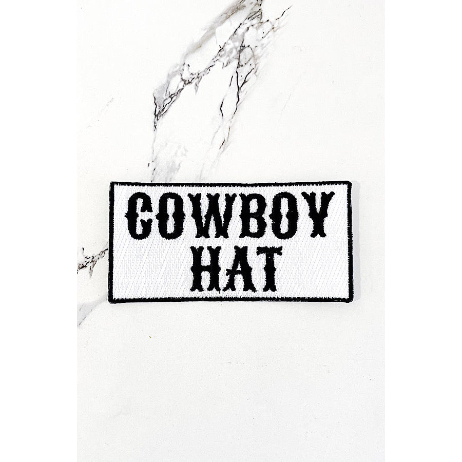 Black Cowboy Hat Embroidered Patch WS 600 Accessories