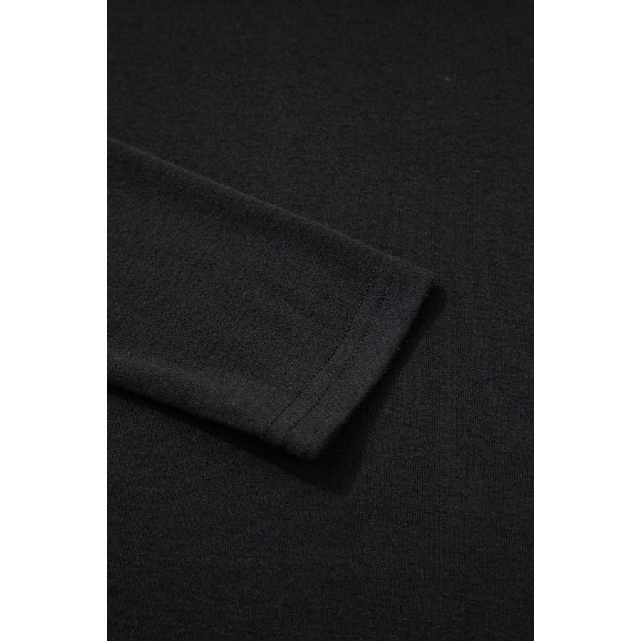 Black High Neck Long Sleeve Top Tops/Long Tops