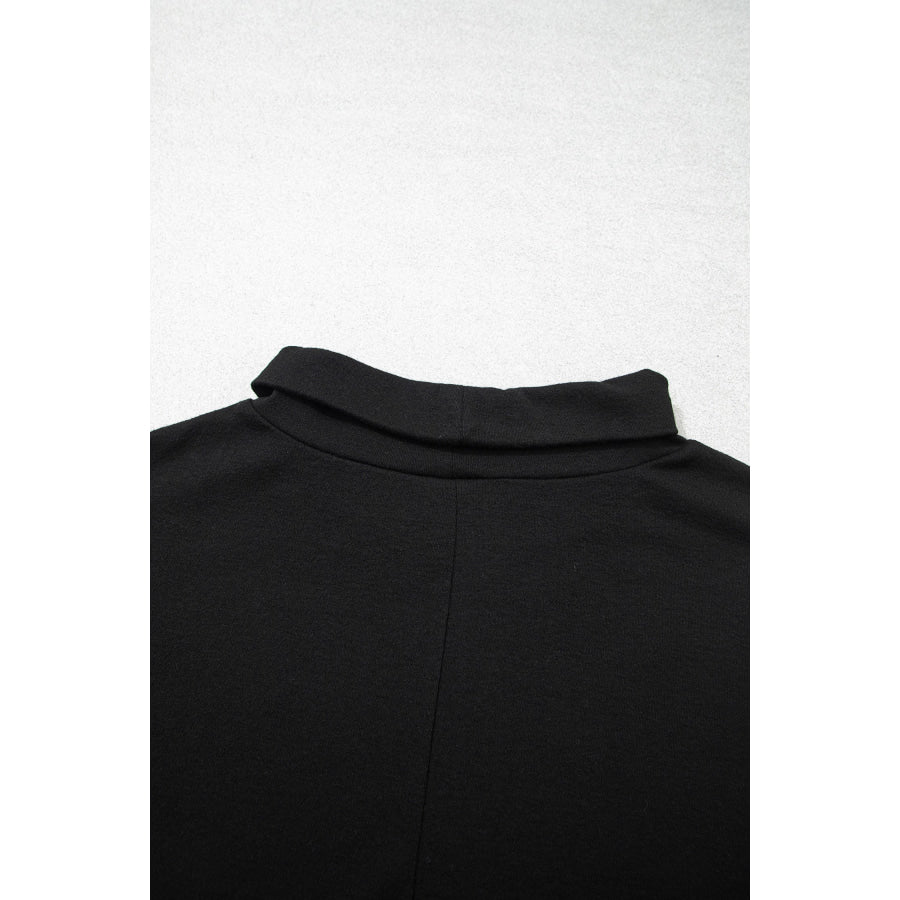 Black High Neck Long Sleeve Top Tops/Long Tops