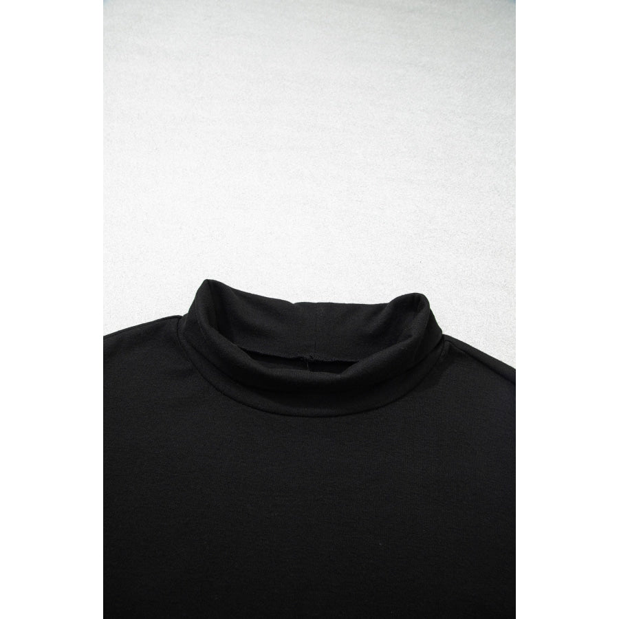 Black High Neck Long Sleeve Top Tops/Long Tops