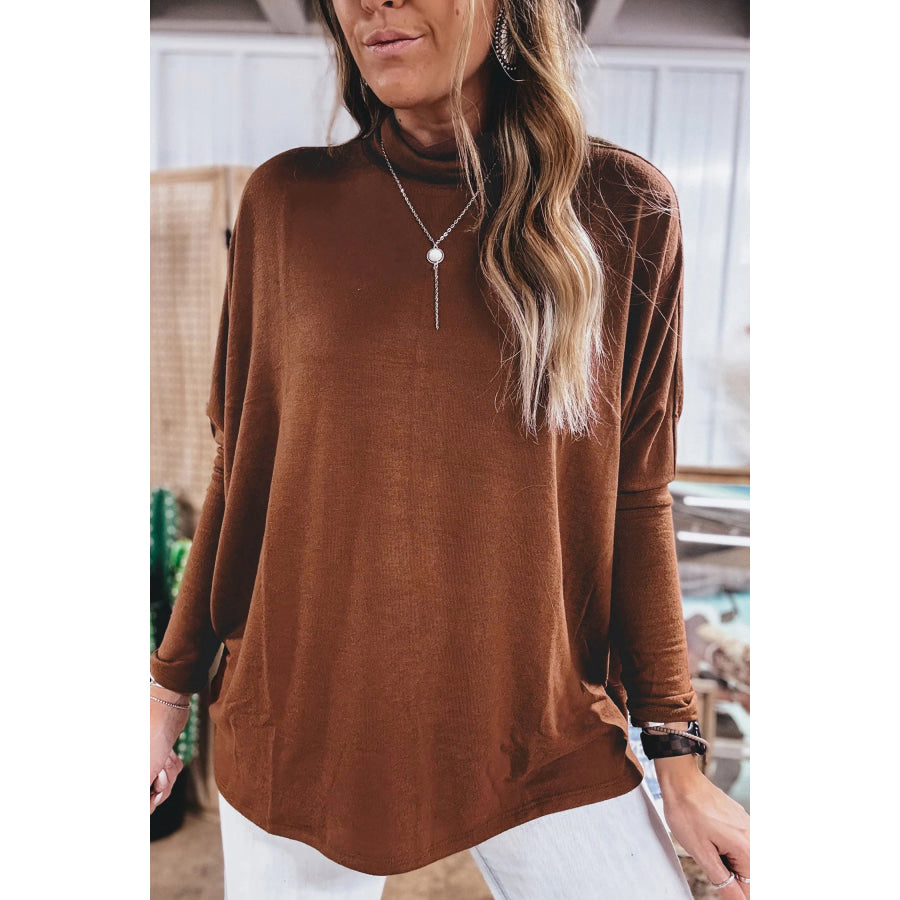 Black High Neck Long Sleeve Top Tops/Long Sleeve Tops