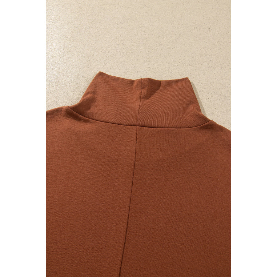 Black High Neck Long Sleeve Top Tops/Long Tops